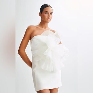 Meshki Victoria Strapless Mini Dress With Oversized Flower